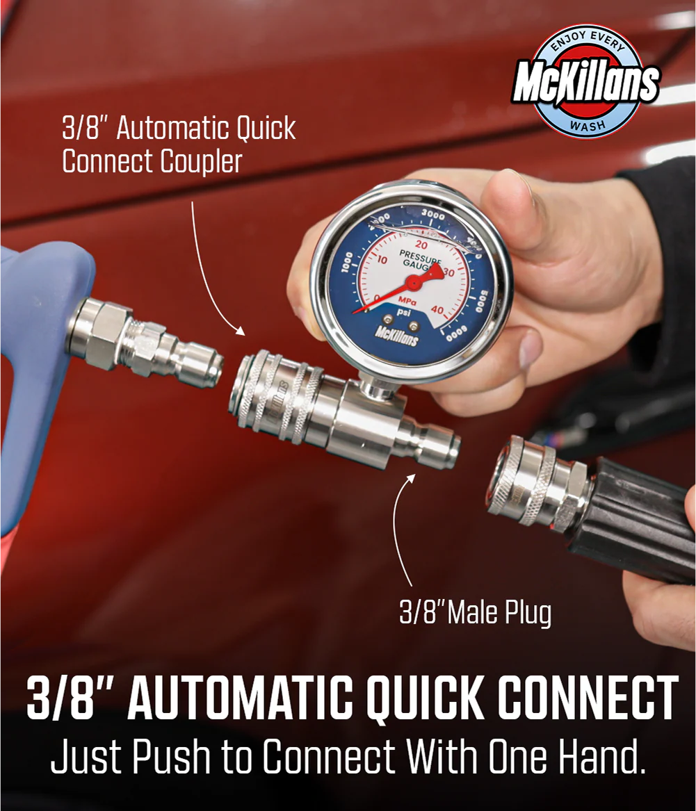 Pressure Washer Gauge With 3/8" Automatic Quick Connect - Image 3